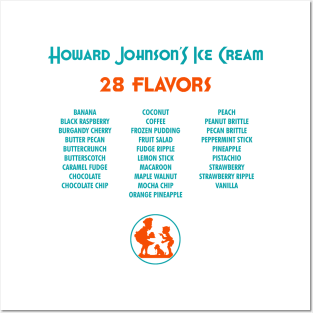 Howard Johnson's Ice Cream.  28 Flavors. Posters and Art